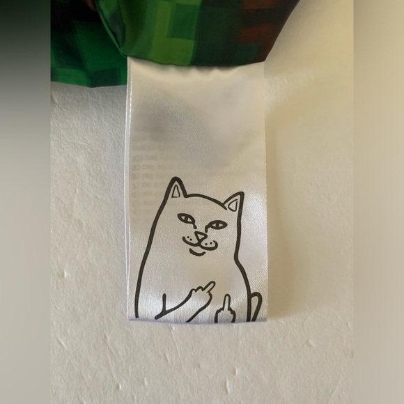 RIP N DIP Men's Black Hooded Windbreaker Jacket Sonic Cat Snap Button Large - Picture 7 of 12